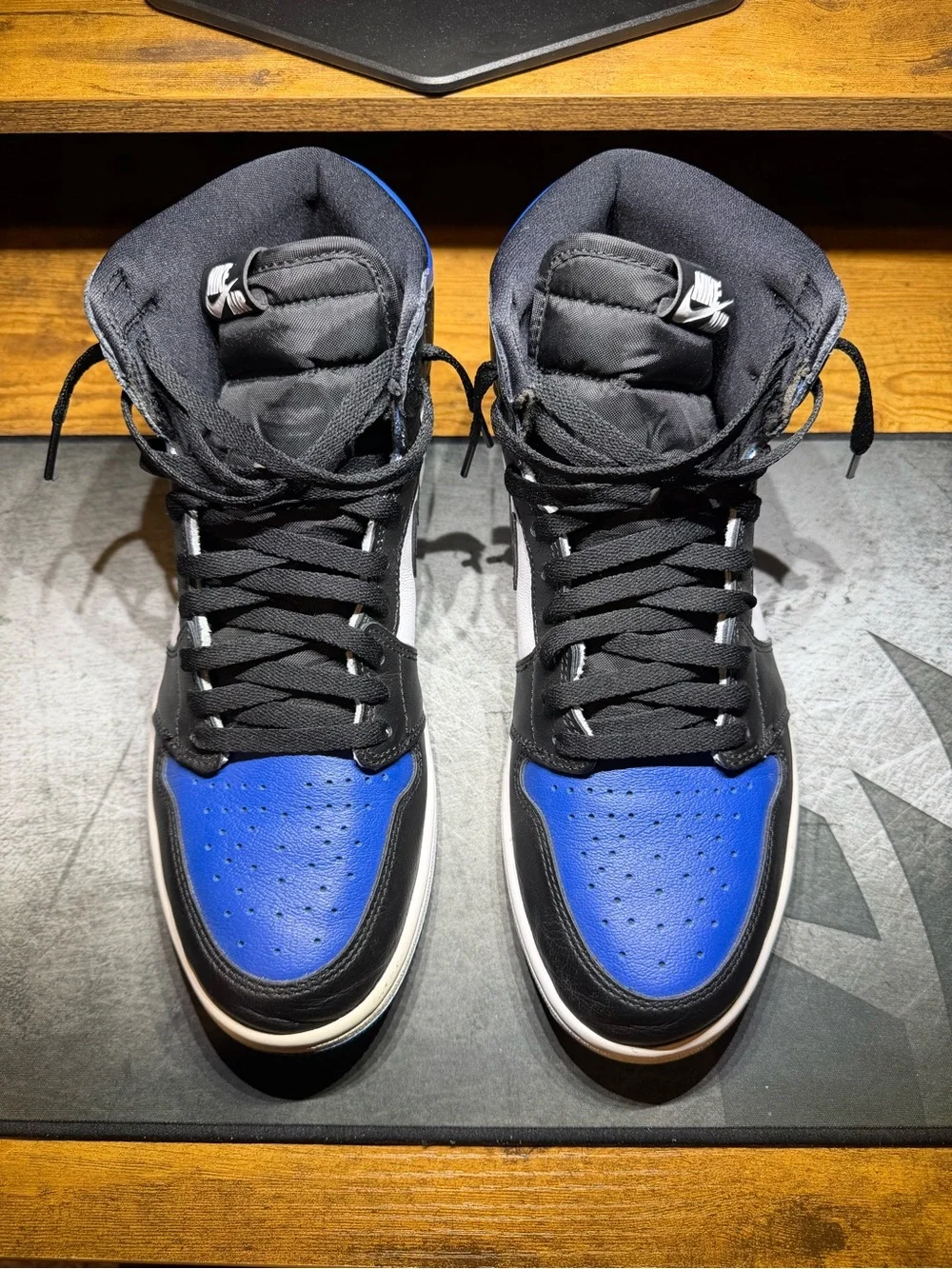 Air Jordan 1 High Royal Toe, Sneaker -Black/White/Royal Blue,Size 11